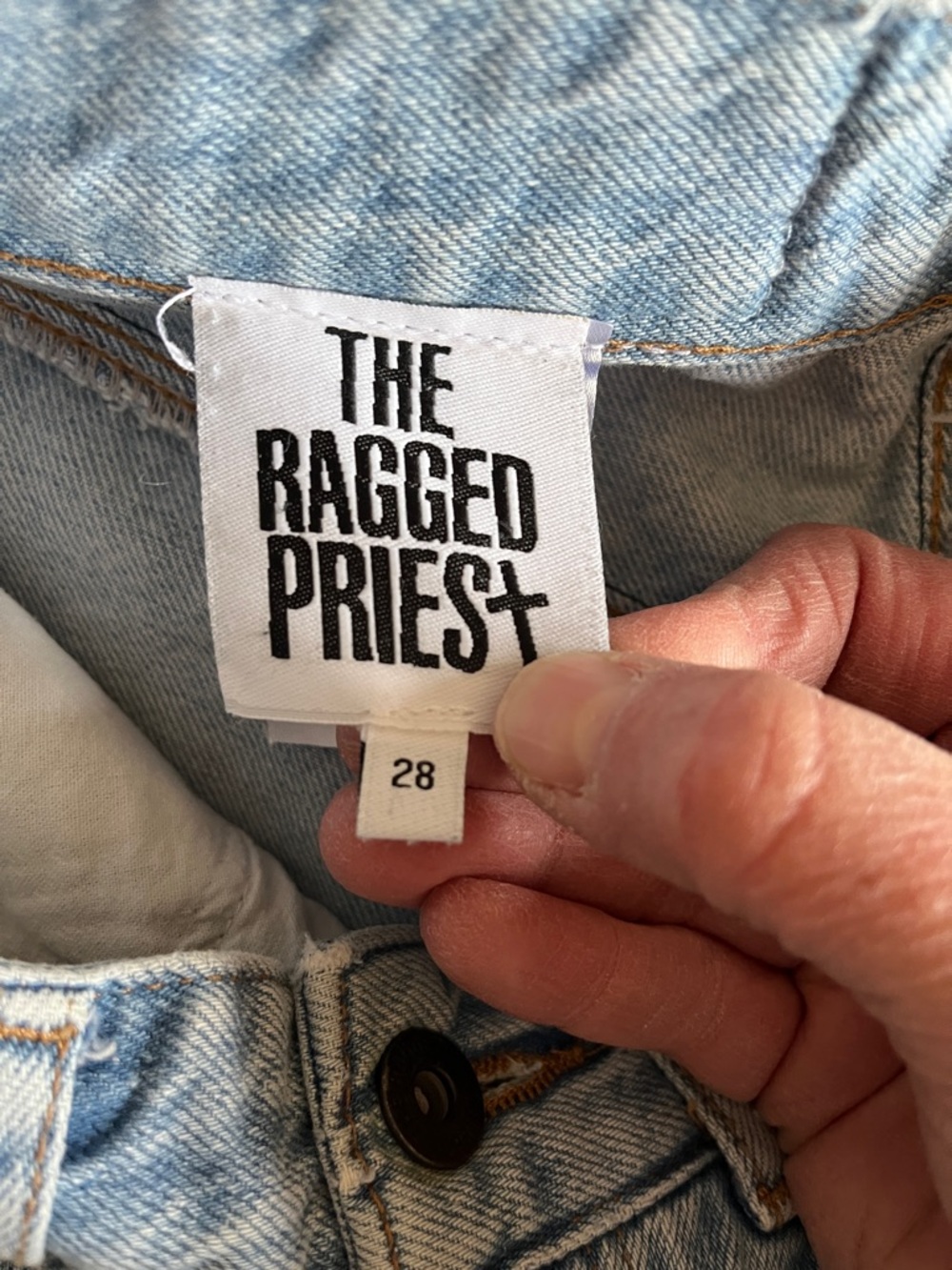 The Ragged Priest Light Blue Jeans Raw Hem Sz 28 - Picture 3 of 12